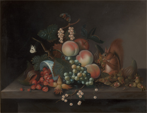 Los 6030 - Jones of Bath, William - zugeschrieben - Früchtestillleben mit Erdbeeren, Nüssen und einem Eichhörnchen - 0 - thumb