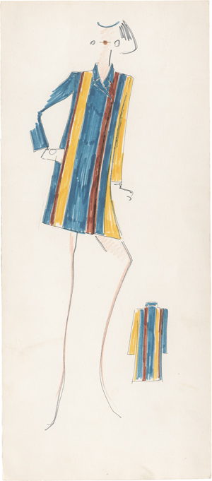 Los 6834 - Lagerfeld, Karl - Modezeichnung (Kurzes Mantelkleid) - 0 - thumb