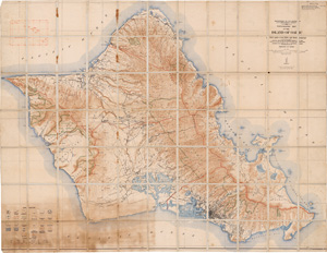 Los 56 - Topographic map  - of the island of Oahu city.  O. O., U.S. Geological Survey, 1930 - 0 - thumb