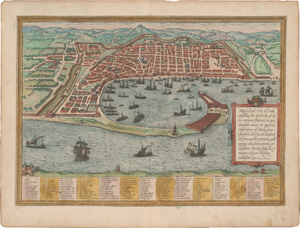 Lot 85, Auction  125, Braun, Georg und Hogenberg, Franz, Messana urbs est Sicilie maxima. Kupferkarte. Köln 1572