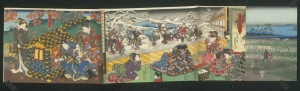 Los 653 - Ukiyo-e Leporello und Kunisada, Utagawa - Album mit 37 Ukiyo-e Farbholzschnitten in 23 Trypticha bzw. Dypticha - 9 - thumb