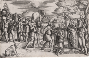 Lot 5120, Auction  126, Franco, Giovanni Battista, Melchisedek bietet Abraham Brot und Wein an