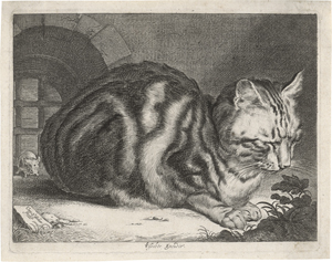Lot 5253, Auction  126, Visscher, Cornelis, Die große Katze, mit einer Maus zur Linken