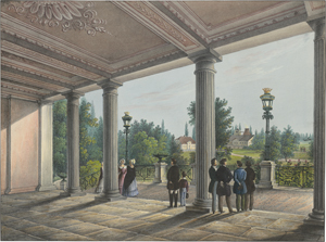 Los 5388 - Knippel, Ernst Wilhelm - Ansicht aus der Vorhalle von Schloss Slawentzitz (Sławięcice) auf die Zinkhütte - 0 - thumb