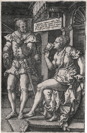 Lot 5481, Auction  126, Aldegrever, Heinrich, Sophonisbe trinkt aus dem Giftbecher