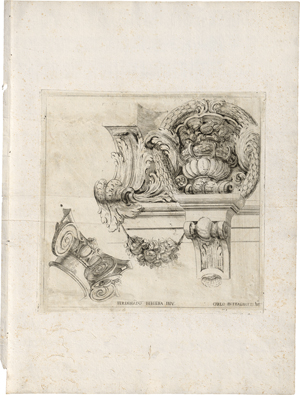 Lot 5515, Auction  126, Buffagnotti, Carlo Antonio, Drei Blatt mit Kapitell-Entwürfen