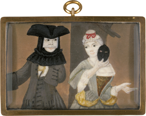 Los 6033 - Venezianisch - um 1740. Zwei Szenen mit Motiven der Commedia dell'Arte - 1 - thumb