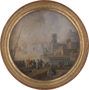 Lot 6045, Auction  126, Pacé, Vincenzo, Mediterraner Hafen mit Händlern am Quai