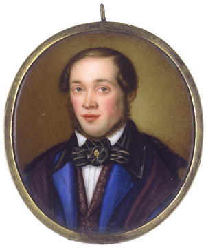 Lot 6061, Auction  126, Kontinentaleuropa, um 1850. Bildnis eines jungen Mannes mit Backenbart