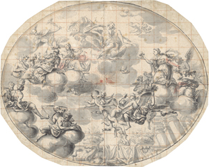 Lot 6559, Auction  126, Scheffler, Felix Anton, Die Götter des Olymp: Entwurf für eine illusionistische Malerei