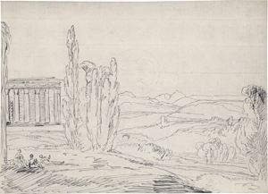 Lot 6669, Auction  126, Kobell, Ferdinand, Klassische Landschaft mit Rundtempel