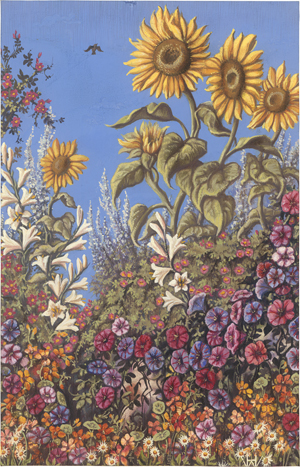 Lot 6765, Auction  126, Wöhler, Hermann, Blumenbild (Sonnenblumen und Wicken)