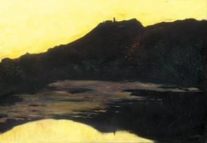 Lot 7024, Auction  126, Ury, Lesser, Burg am Fluss, Abendstimmung, Burg Saaleck (Der Fuchsturm bei Jena)