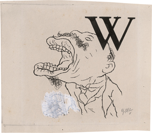 Lot 7090, Auction  126, Grosz, George, Initiale W, zu Daudet, Die Abenteuer des Herrn Tartarin aus Tarascon