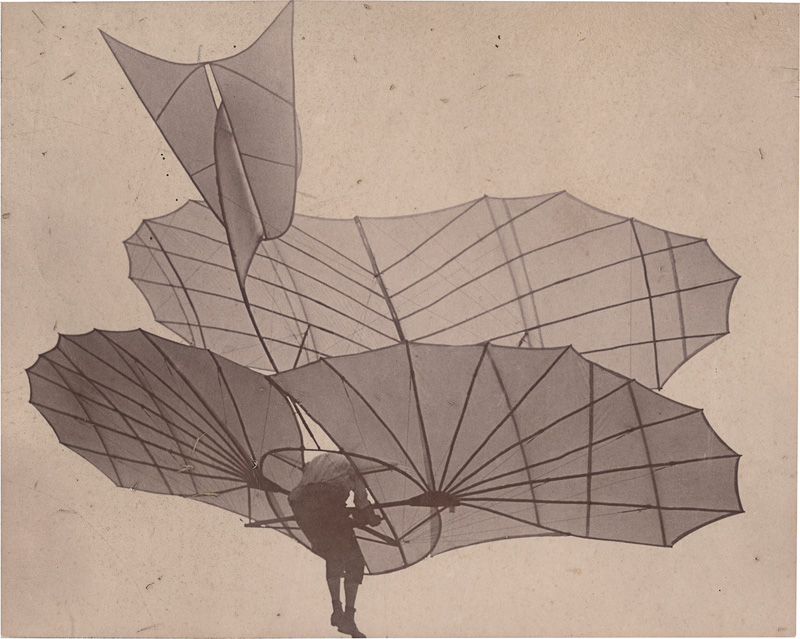 Lot 4065, Auction 126, Lilienthal, Otto, Otto Lilienthal flying his gliding plane "Großer Doppeldecker"