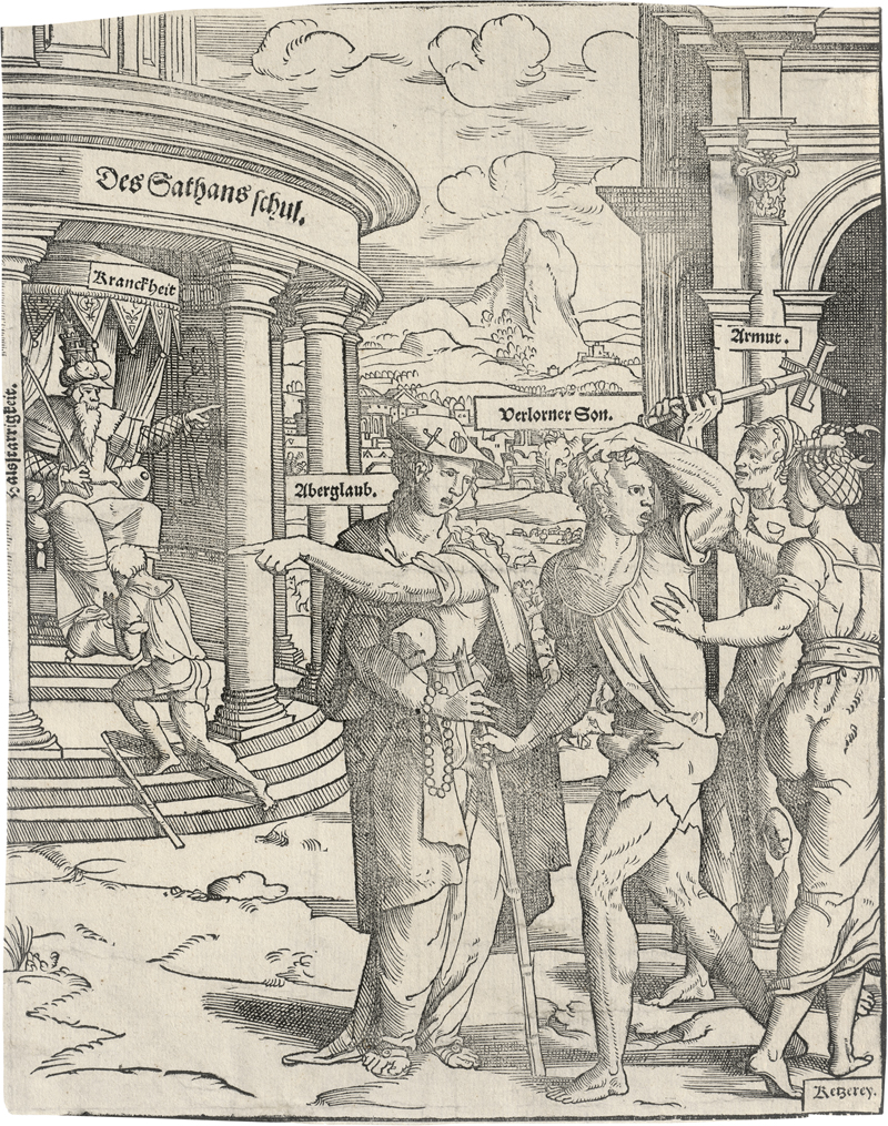 Lot 5010, Auction 126, Anthonisz., Cornelis, Der verlorene Sohn wird zum Tempel Satans geführt