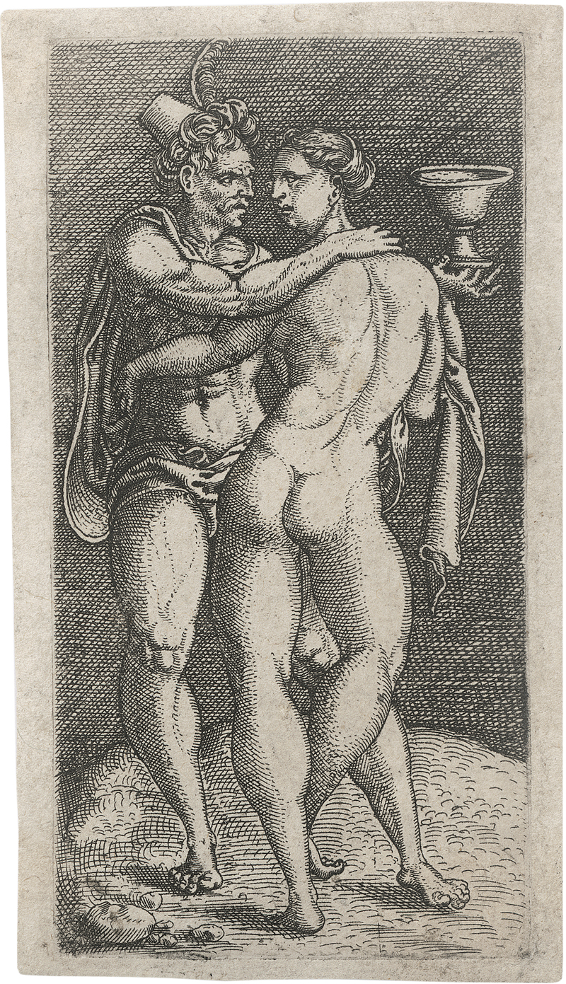 Lot 5178, Auction 126, Niederländisch, 1. Hälfte 16. Jh. Sich umarmendes Liebespaar