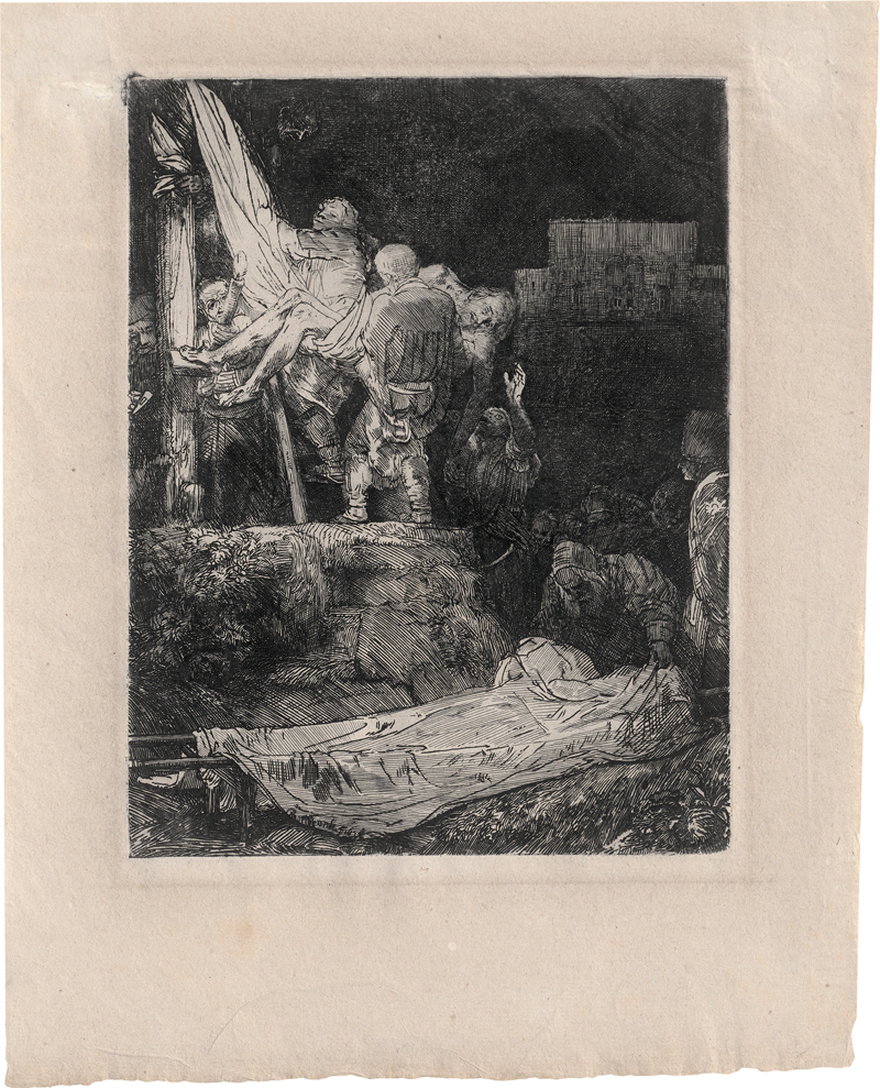 Lot 5198, Auction 126, Rembrandt Harmensz. van Rijn, Die Kreuzabnahme bei Fackelschein.