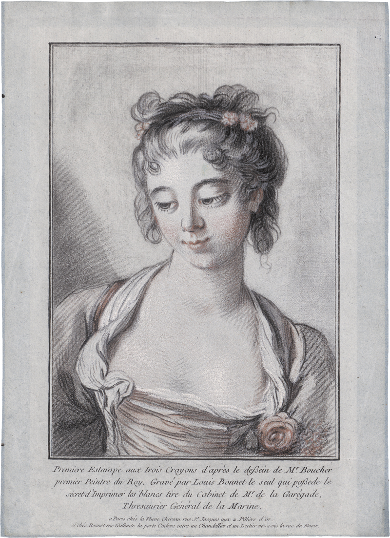 Lot 5268, Auction 126, Boucher, François - nach, Junges Mädchen mit Rose, nach unten blickend