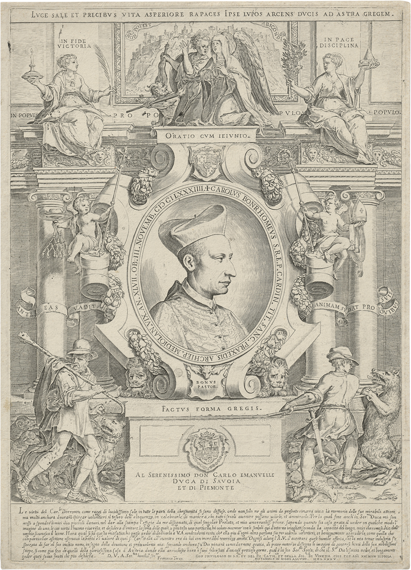 Lot 5521, Auction  126, Carracci, Agostino, Bildnis Carlo Borromeo