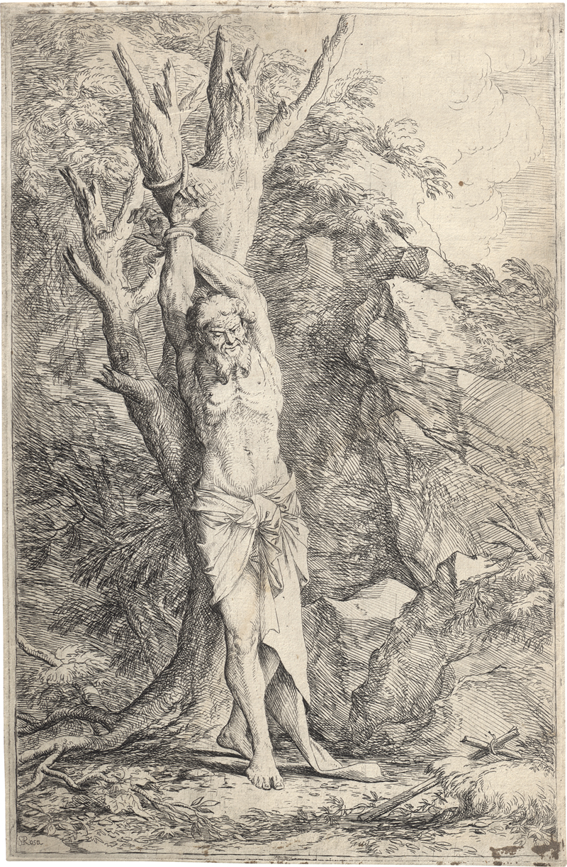 Lot 5685, Auction 126, Rosa, Salvator, Albert, der Gefährte des hl. Wilhelm, an einen Baum gebunden
