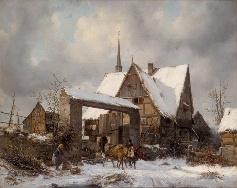 Lot 6107, Auction 126, Leypold, Carl Julius von, Winterlandschaft mit verschneitem Bauerngehöft