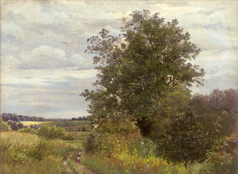 Lot 6195, Auction 126, Kyhn, Vilhelm, Sommerliche Landschaftspartie mit wolkenreichem Himmel