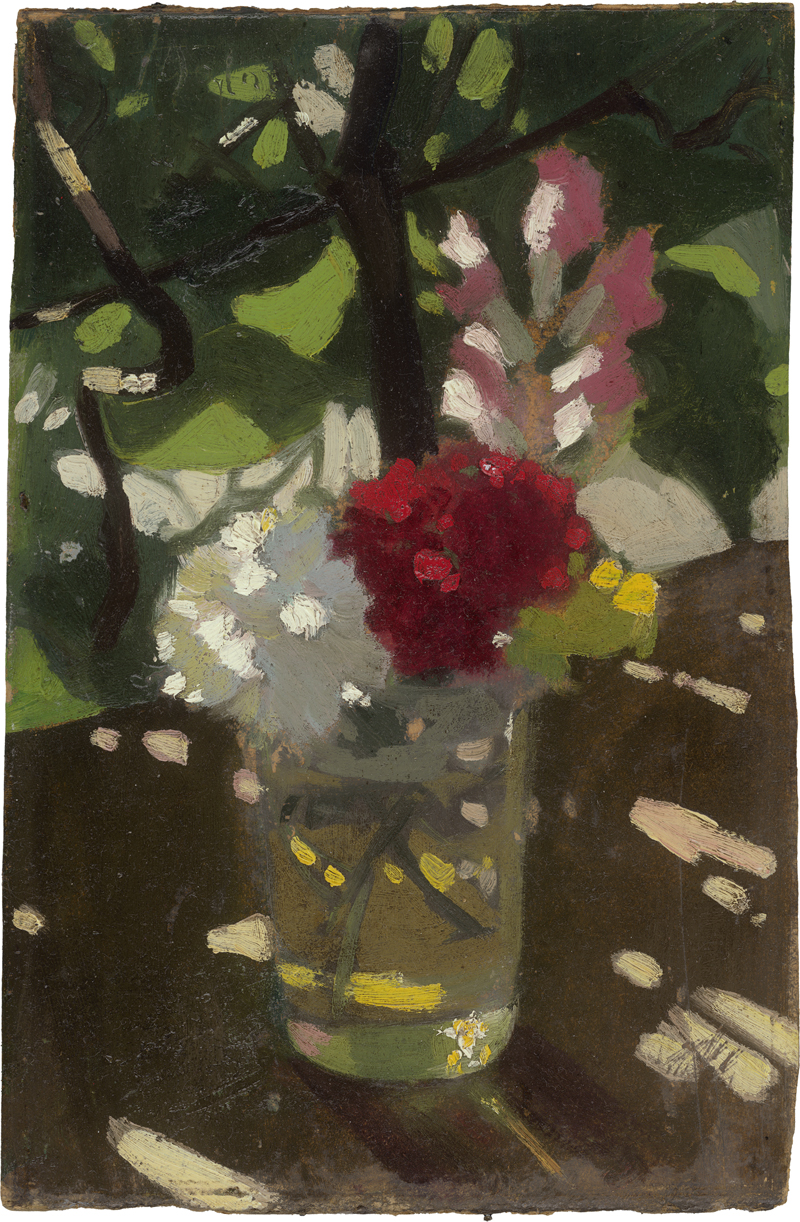 Lot 6222, Auction  126, Österreichisch, um 1920. Sonnenflecken: Stillleben mit Nelken im Glas