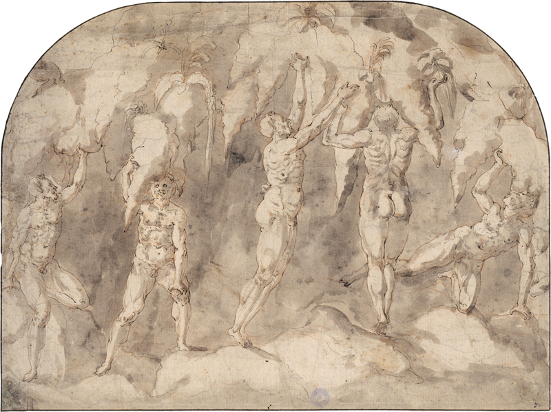 Lot 6512, Auction 126, Italienisch, um 1580. Szene in einer Grotte mit Satyrn