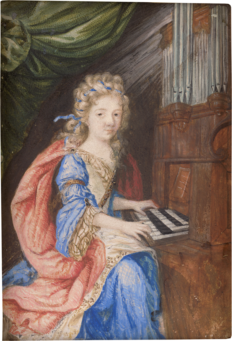 Lot 6541, Auction  126, Französisch, um 1680. Bildnis einer Edeldame beim Orgelspiel