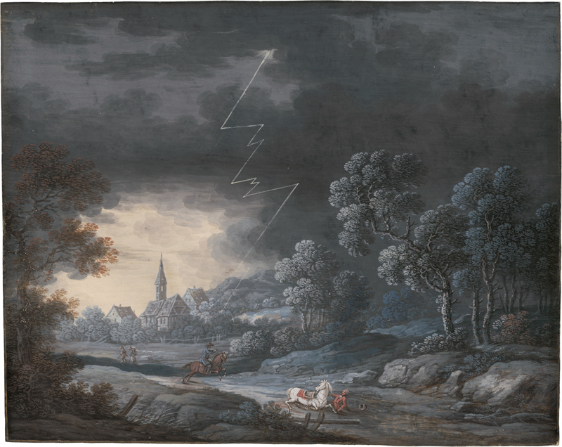 Lot 6585, Auction 126, Blarenberghe, Louis-Nicolas van, Gewitterlandschaft mit Reitern