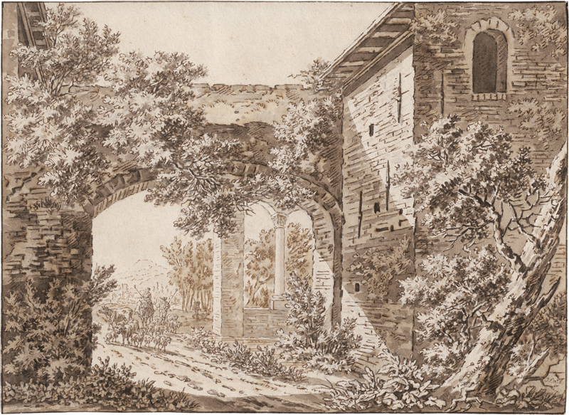 Lot 6587, Auction 126, Cats, Jacob, Überwucherter Torbogen mit einer hindurchziehenden Herde mit Hirten