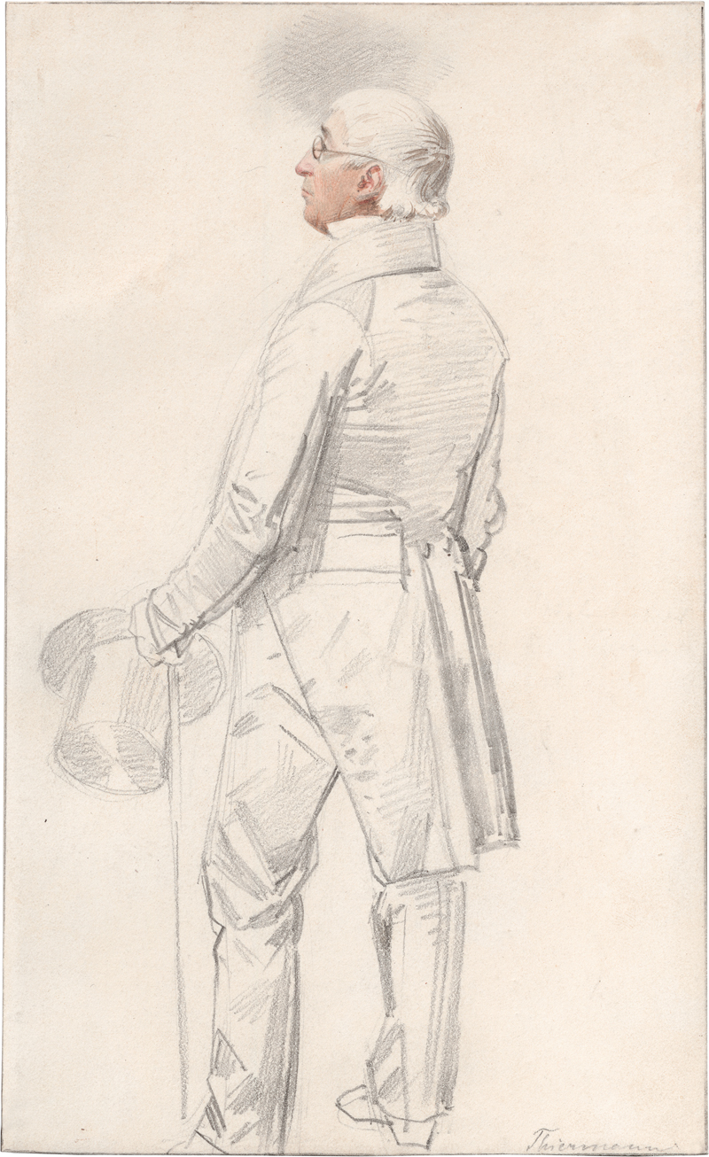 Lot 6627, Auction  126, Krüger, Franz, Bildnis eines Herrn mit Zylinder in Rückenansicht