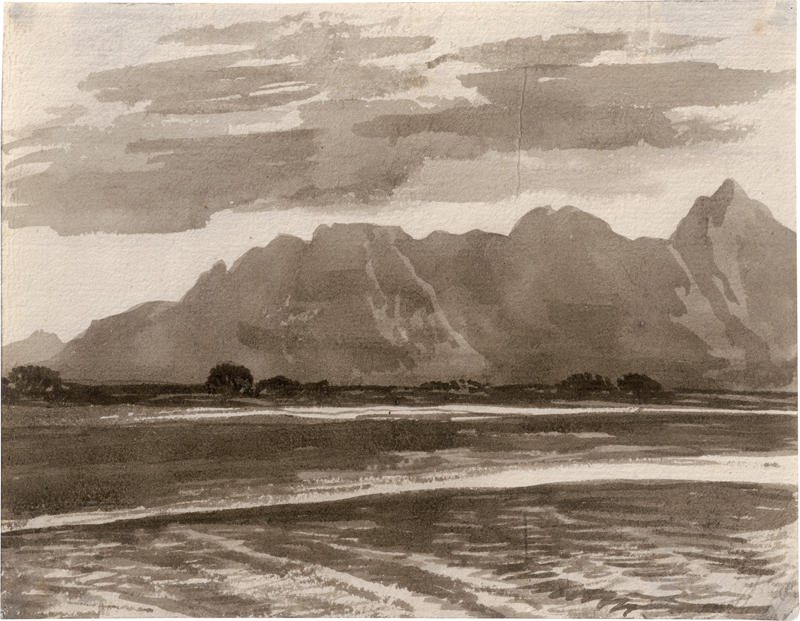 Lot 6673, Auction 126, Kobell, Franz, Landschaft mit Alpenpanorama