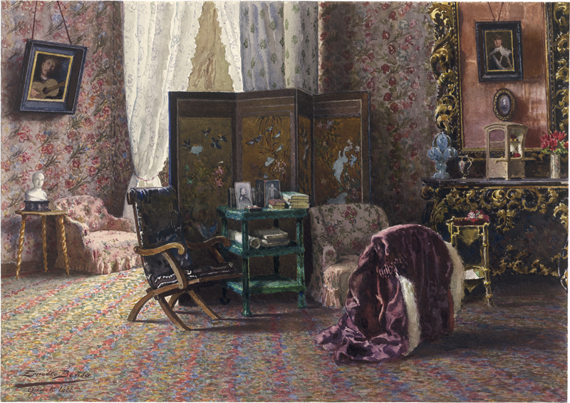 Lot 6698, Auction 126, Bensa, Ernesto, Salon der Großfürstin Olga Nikolajewna in der Villa di Quarto bei Florenz