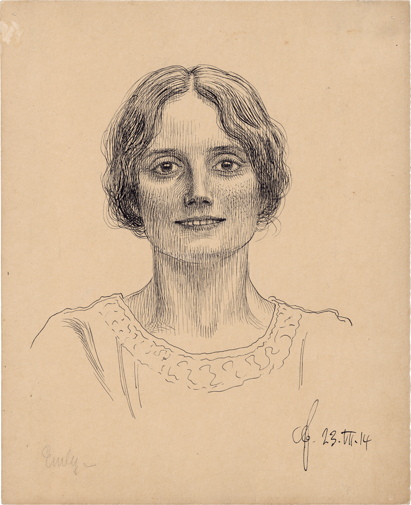Lot 6753, Auction  126, Fidus, Mädchenbildnis (Portrait der Emly Wilhelmi)