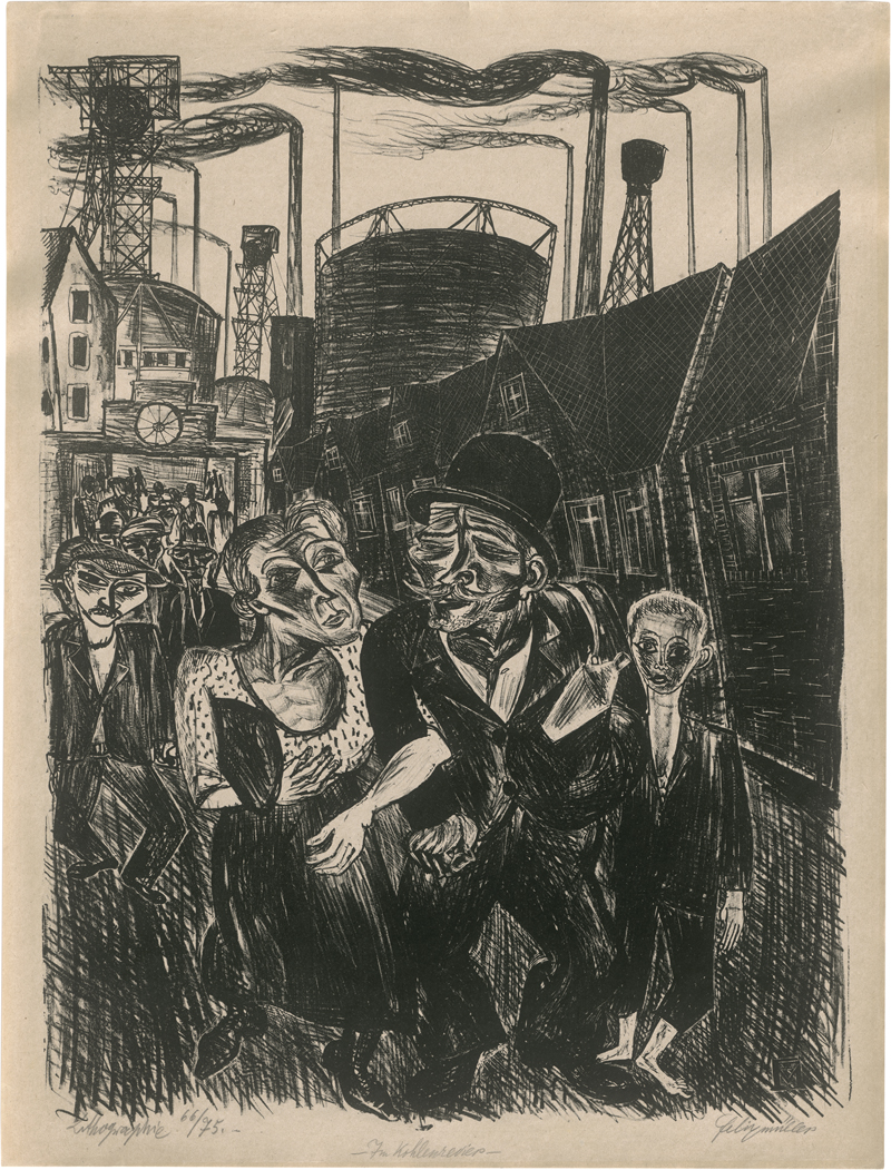 Lot 7081, Auction 126, Felixmüller, Conrad, Im Kohlenrevier (Heimkehr der Kohlenarbeiter)