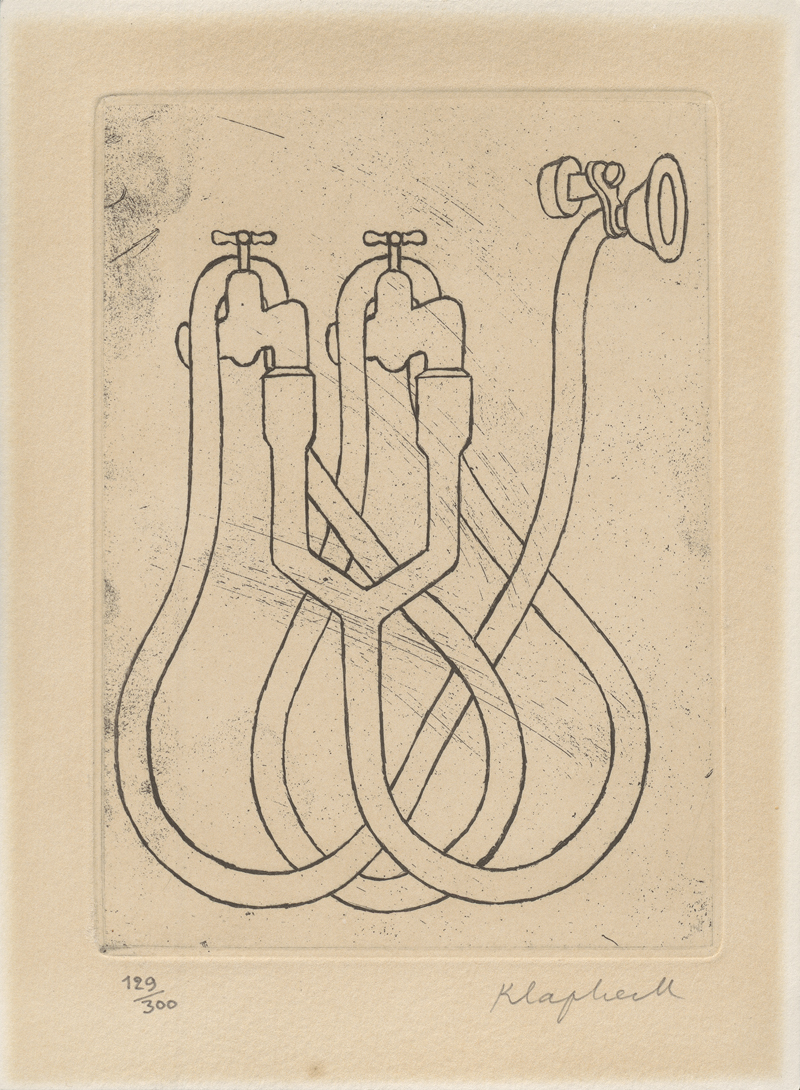 Lot 8147, Auction 126, Klapheck, Konrad, Wasserhähne mit Schlauch