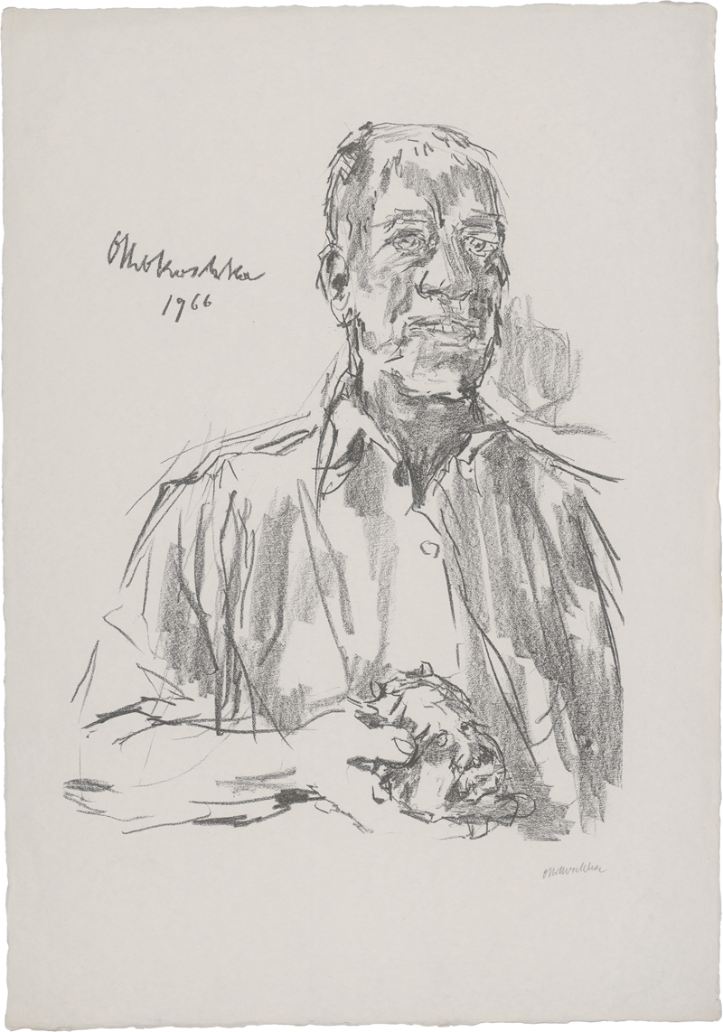 Lot 8150, Auction 126, Kokoschka, Oskar, Selbstbildnis mit Faunskopf