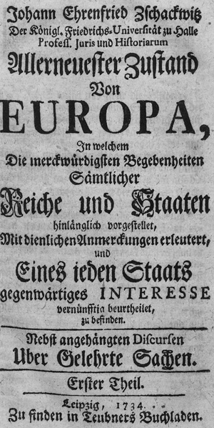 Los 204 - Zschackwitz, Johann Ehrenfried - Allerneuester Zustand von Europa - 0 - thumb