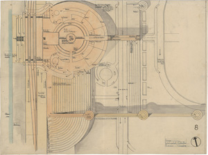 Lot 495, Auction  127, Behrens, Peter, Verkehrspalast 8 Gibraltar. Übergang Westflügel-Rotunde