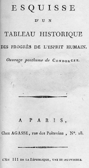 Lot 510, Auction  127, Condorcet, Jean Antoine Nicolas de Caritat de, Esquisse d'un tableau historique des progrès de l'esprit humain
