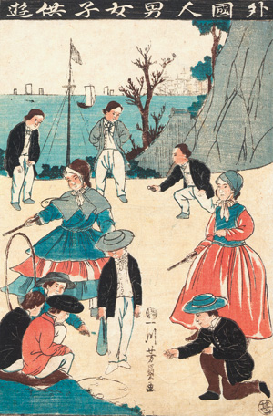 Los 667 - Yoshikazu, Utagawa - 2 Yokohama-e Farbholzschnitte - 2 - thumb