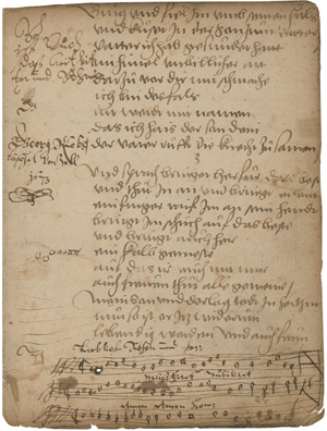 Lot 1027, Auction  127, Eleazar und der verlorene Sohn, Fragmente aus zwei biblischen Erzählungen. Deutsche Handschrift auf Papier. Süddeutschland (Zell?) 1542 und 1545.