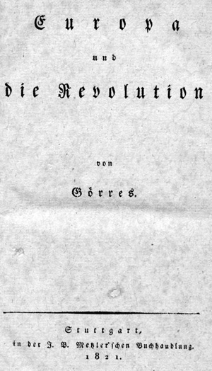 Lot 2043, Auction  127, Görres, Joseph von, Europa und die Revolution