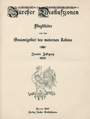 Lot 3258, Auction  127, Panizza, Oskar, Zürcher Diskuszionen