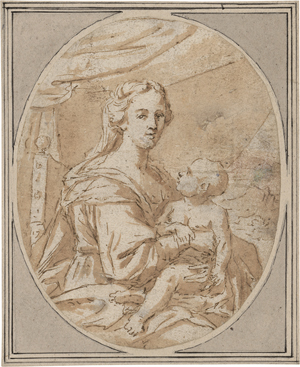 Lot 6515, Auction  127, Französisch, 17. Jh. Mutter mit Kind im ovalen Bildausschnitt
