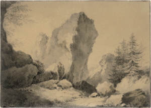 Lot 6590, Auction  127, Molitor, Martin von, zugeschrieben. Felslandschaft in der Sächsischen Schweiz