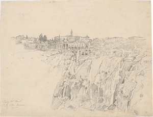 Lot 6649, Auction  127, Morgenstern, Carl, Blick auf die Wasserfälle von Tivoli mit der Villa Mecenate