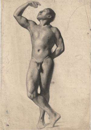 Los 6676 - Gastine, Camille August - Akademiestudie eines stehenden schwarzen Mannes - 0 - thumb